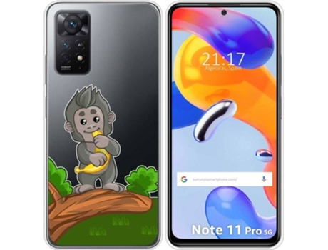 Carcasa Xiaomi Redmi Note 11 Pro TUMUNDOSMARTPHONE Dibujos Transparente Mono Multicolor