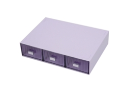 Organizador De Cajones De Escritorio De Plástico Para Armar, Impermeable Y A Prueba De Polvo, 3 Cajones, Rayas Moradas.