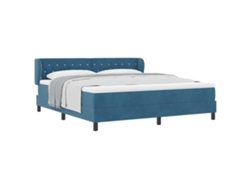 Maison Exclusive - Cama Tipo Box Spring Azul Oscuro 180 X 200 Cm Terciopelo
