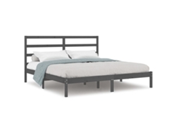 Maison Exclusive - Estructura De Cama De Madera Maciza De Pino Gris 200x200 Cm