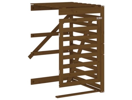 Extensión Para Cobertizo De Cubo Basura Madera Pino Marrón Miel VIDAXL