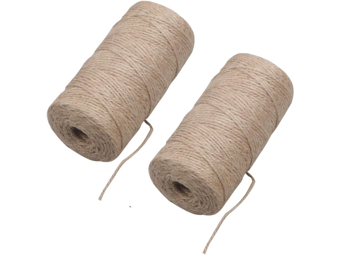 KOFIHETY Hilo de yute natural, envoltura decorativa para manualidades y proyectos de jardín. Biodegradable, duradero y resistente. Hilo de cáñamo.