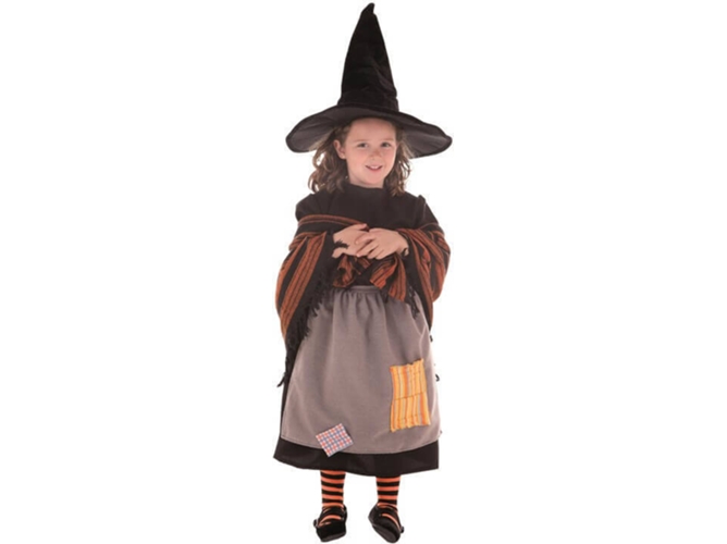 Disfraz de Niña DISFRAZZES Bruja Malota Negro Y Gris (Talla: 7 a 9 años)
