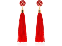Pendientes Largos Colgantes Con Borlas De Rosas, Estilo Bohemio, Cristales Artificiales, Ligeros Y Elegantes.