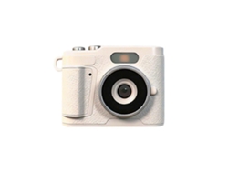 Mini cámara digital retro con flash 1080p, llavero para bolso, mini cámara de vídeo infantil con pantalla, 5 megapíxeles, blanca TAISHENGDA