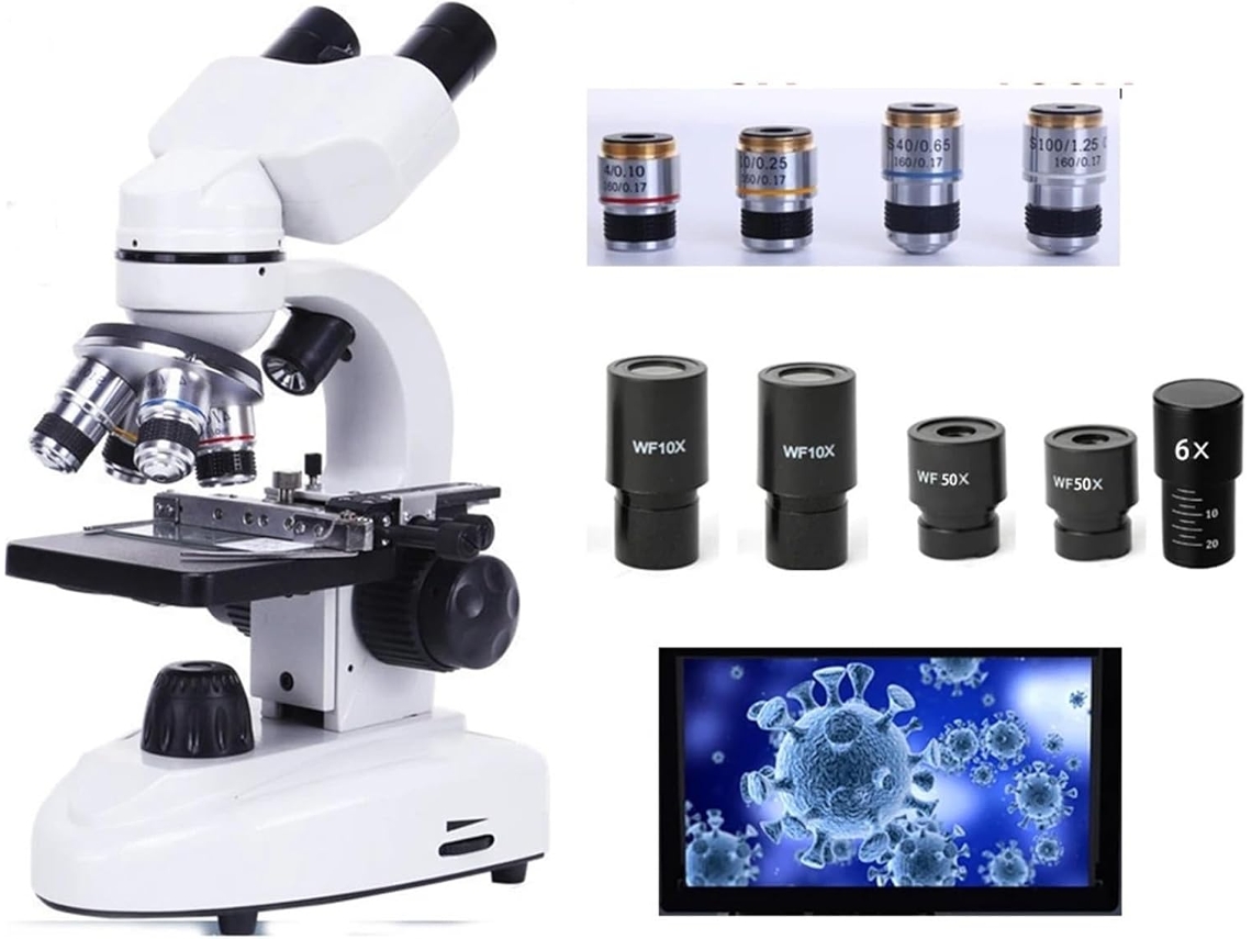 Microscopio Biológico Hd De 30000 Aumentos, Compuesto Digital Para Laboratorio Con Oculares Grandes.