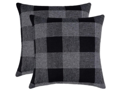 2026-fundas De Almohada De Cuadros Bufalo Campestre, 2 Unidades, 45x45 Cm, Poliéster Lino, Azul Marino Negro Gris, Decoración Hogar