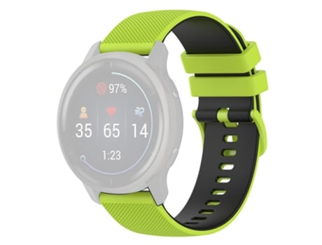 Correa de Silicona 20mm para Garmin Venu2 Plus/Vivoactive 3/Vivomove - verde claro/negro