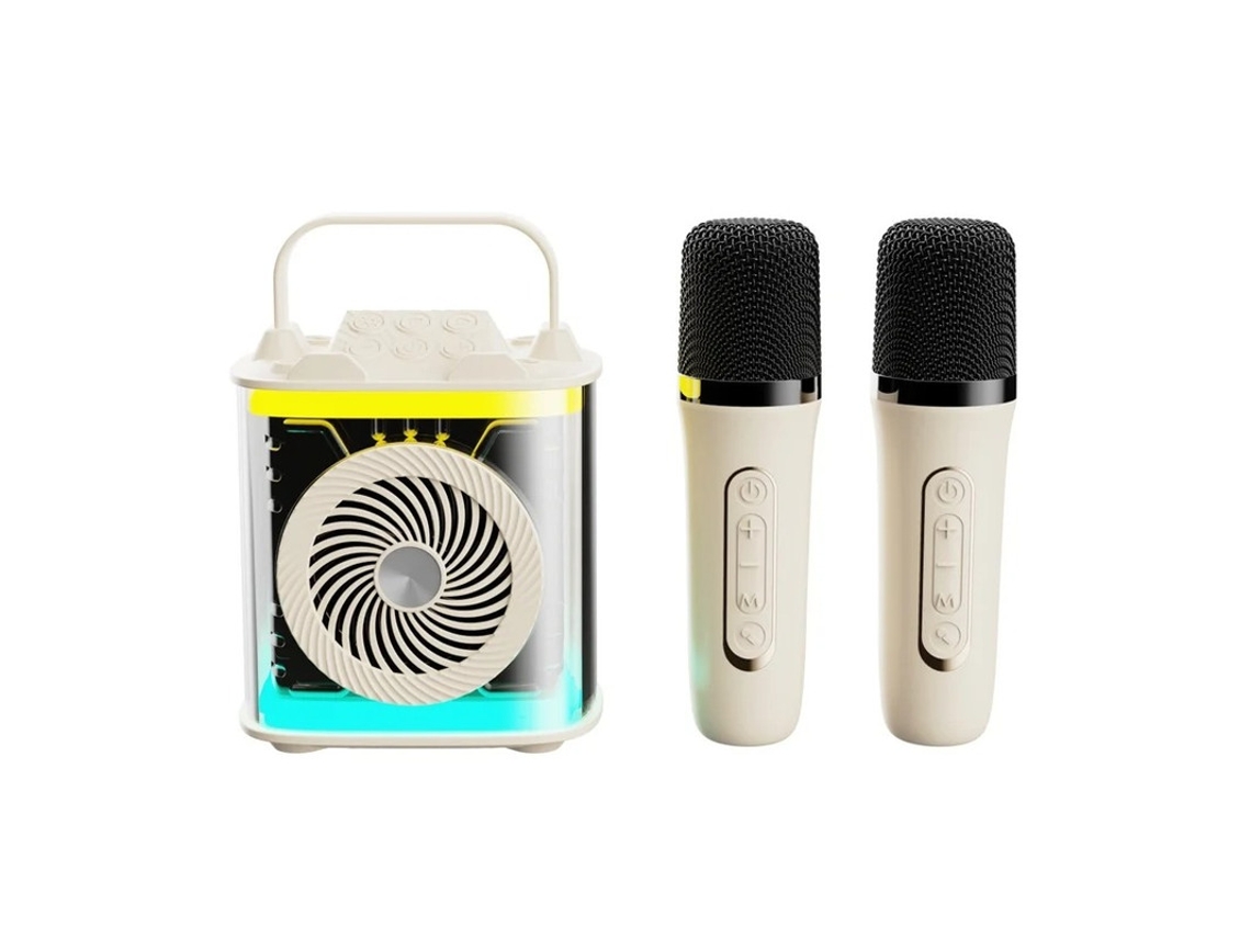 Mini máquina de karaoke para niños y adultos, altavoz Bluetooth portátil con 2 micrófonos inalámbricos, juego de altavoces con micrófono Yizhood
