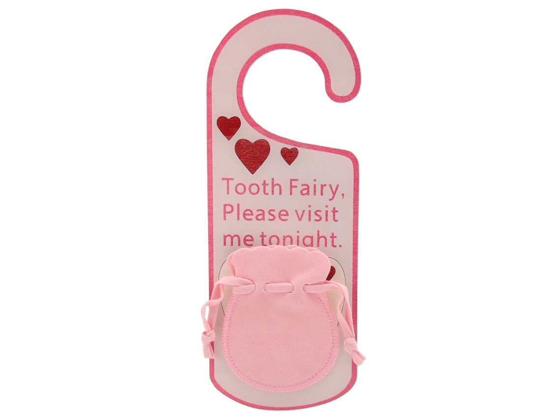 Portamonedas acrílico para dientes perdidos, diseño de Hada de los Dientes, para niños y niñas, color rosa