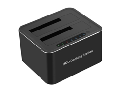 Estación de fondeo YIZHOOD USB 3.0 a SATA 2 para SSD de disco duro de 2,5/3,5 compatible con clonación fuera de línea Carcasa de disco duro dual negro