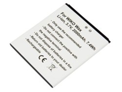 Batería para Wiko Wax, iones de litio, 3,7 V, 2000 mAh, 7,4 Wh