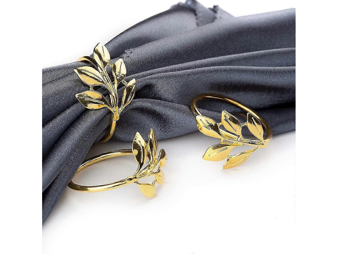 Omni-6 Anillos Para Servilletas Redondos De Oro, Portaservilletas Duraderos Para Bodas, Cumpleaños Y Fiestas De Cena