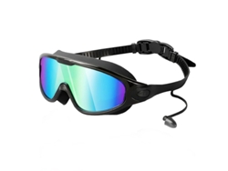 Gafas de natación antivaho 2000c - Modelo con auriculares intrauditivos - Negras con detalles chapados en oro (en caja)