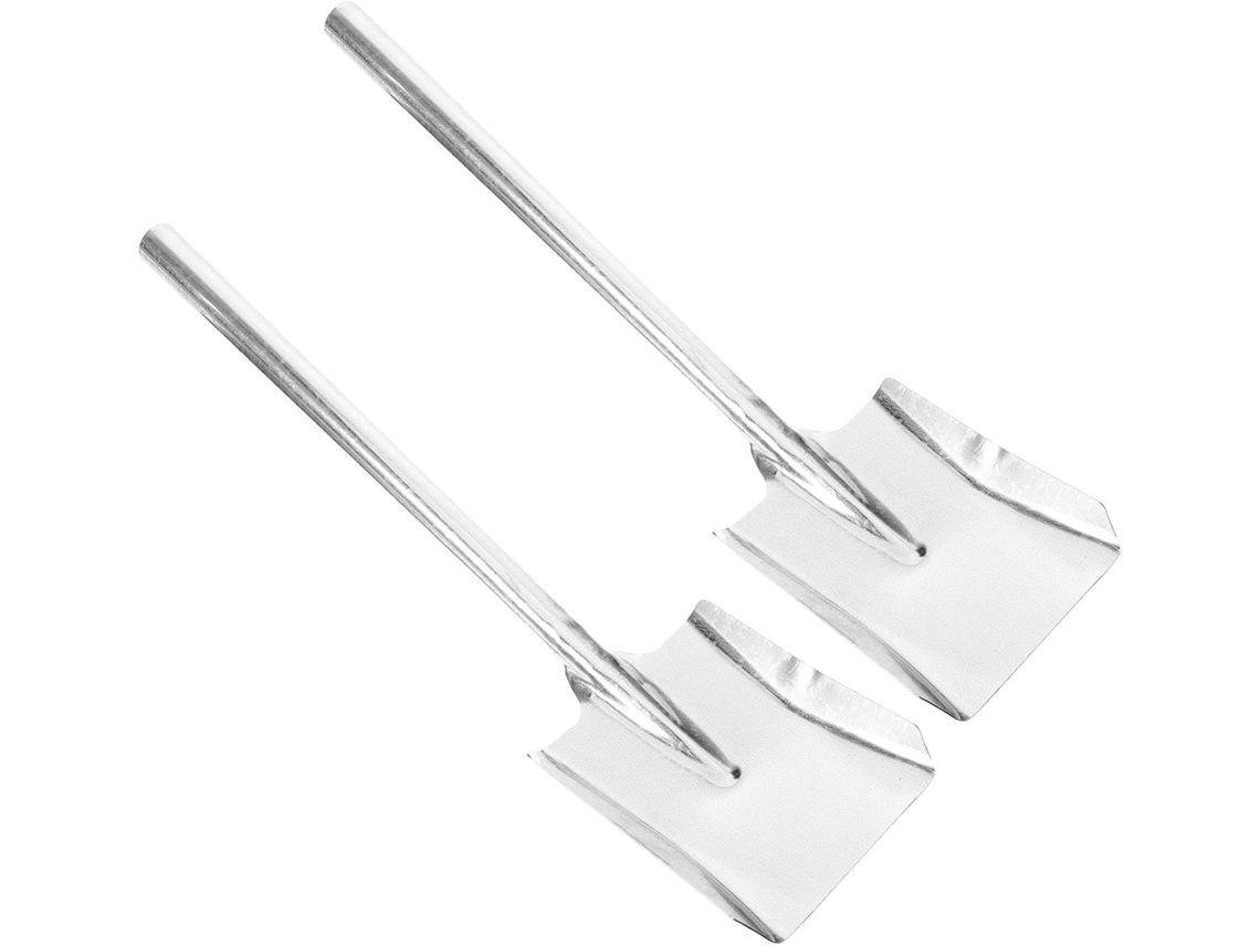 Recogedor de metal Topbathy Heeleved, plateado, juego de 2 piezas, con cabezal extragrande y mango de hierro.