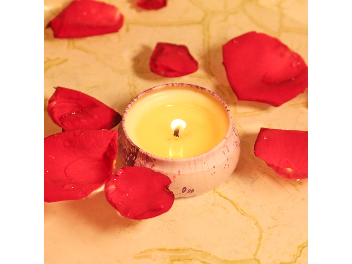 Set de regalo de velas aromáticas: 4 fragancias para aliviar el estrés.
