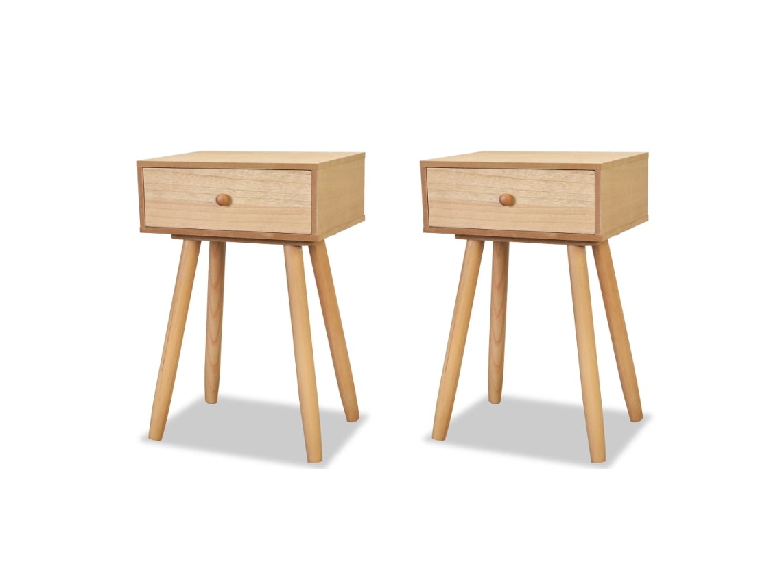 Maison Exclusive - Mesitas De Noche 2 Uds Madera Maciza De Pino Marrón 40x30x61cm