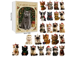 Calendario de Adviento, 24 colgantes decorativos navideños de gatos M09 Digitallab