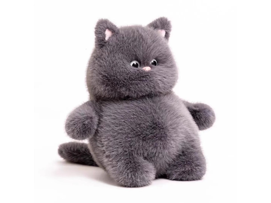 Peluche de gato gris de 40 cm, muñeco de tela creativo para regalar