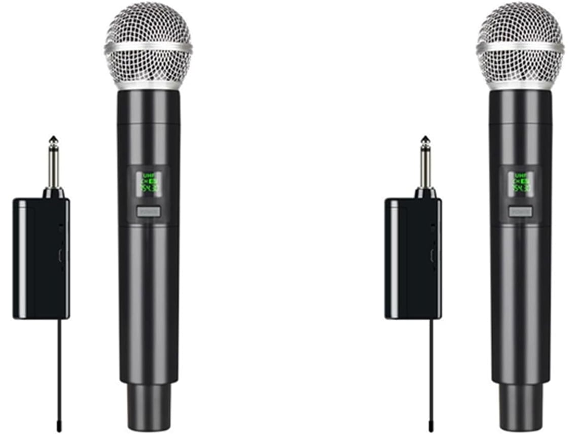 2 Micrófonos Uhf Profesionales Para Grabación De Karaoke Portátil 1