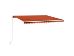 Maison Exclusive - Toldo Retráctil Manual Con Led Naranja Y Marrón 400x300 Cm