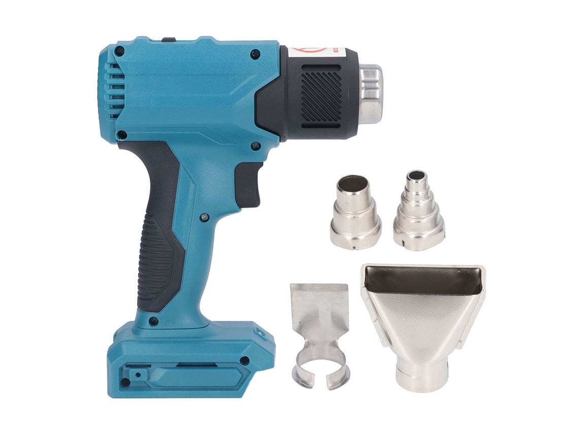 Pistola de calor inalámbrica recargable con 3 niveles de intensidad para embalaje.