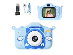 Cámara digital de juguete para niños Y20, grabación HD de 1080p, incluye tarjeta SD de 32 GB y lector de tarjetas azul Hexinyigjly