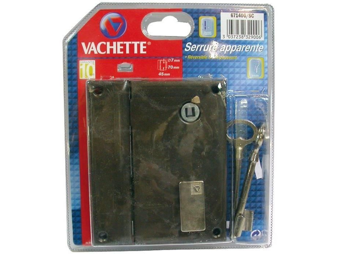 Cerradura Vachette Vertical Con Cerradura De Media Vuelta Derecha Niquelada 2 Llaves De Superficie