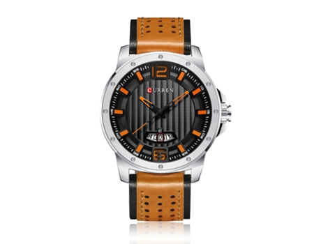 Relojes para Hombres Reloj Deportivo Impermeable para Hombres Relojes de Pulsera de Cuarzo de Moda con Correa de Cuero-Concha Blanca Negra LUUCOZK