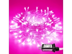 Cadena De Luces Led 50M 500, 8 Modos, Adecuada Para Decoración De Árboles De Navidad Con Control Remoto Eu CHRUI Rosa