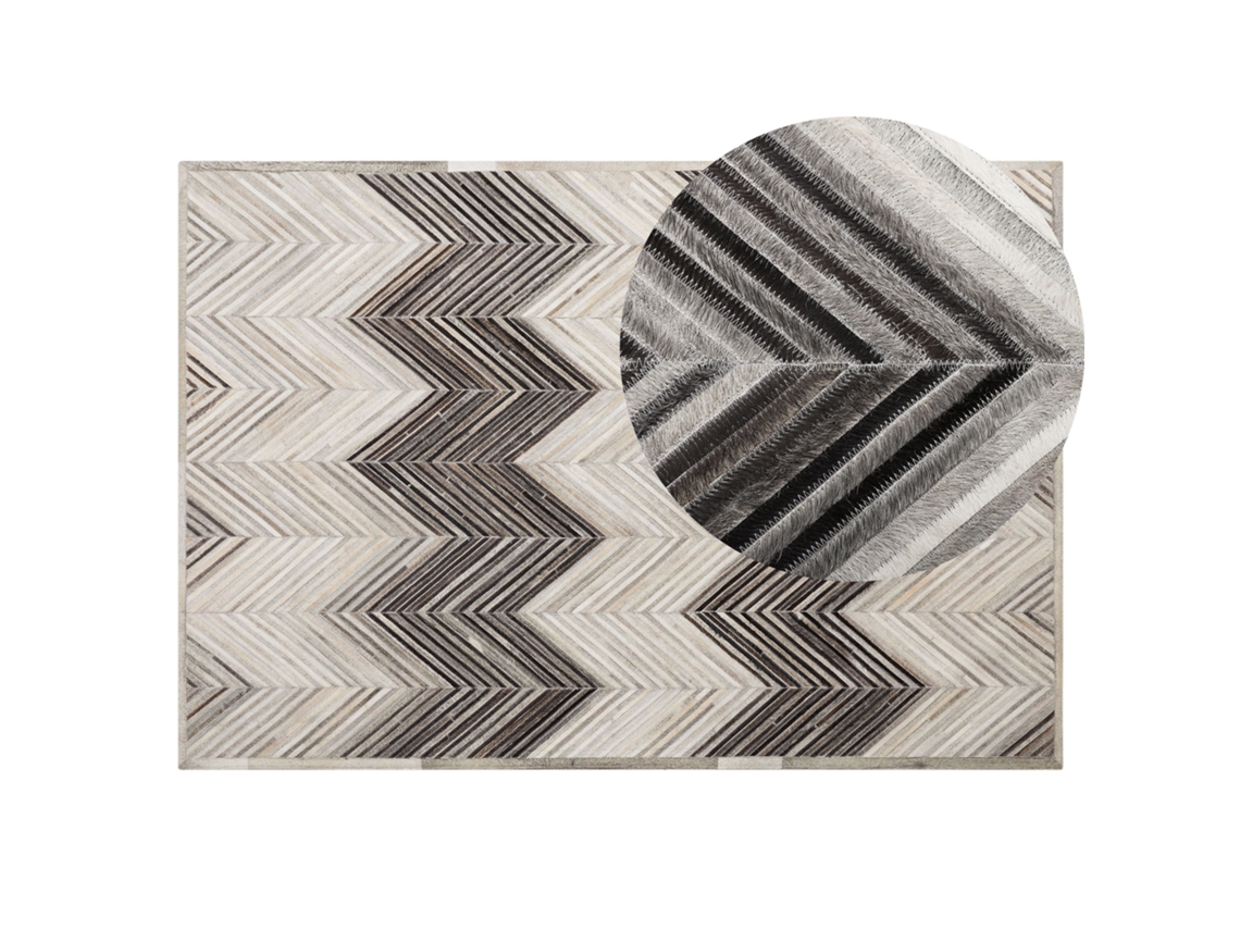 Alfombra de pelo corto BELIANI Aytepe de Piel de vaca Gris 140x200