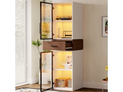 Vitrina De Cristal De 40x40x200cm Con Led Blanco Y 1 Cajón.