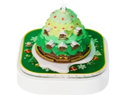 Calendario Time Coin 2026, planificador de escritorio 3D con luz, forma decorativa de árbol de Navidad.
