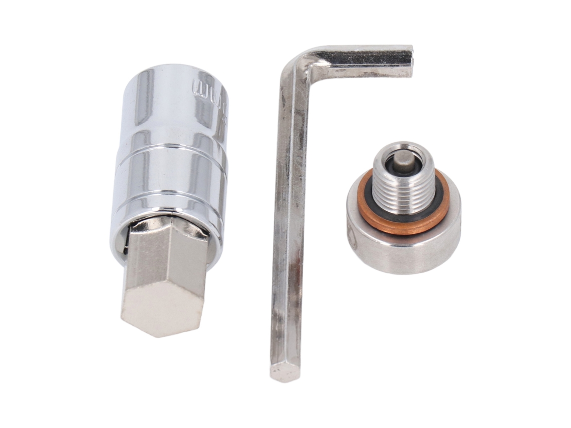 Kit De Tapón De Drenaje De Aceite De Acero Inoxidable M12x1.25 Con Tornillo Autorroscante Y Herramientas.