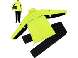 Traje impermeable para hombre con chaqueta y pantalón de lluvia, detalles reflectantes y cubrezapatos incluidos.