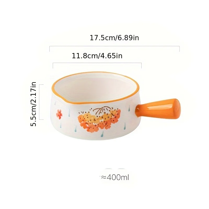 Salsera De Cerámica Naranja De 18 Cm (7 Pulgadas), Cuencos Para Lavarse Los Dedos, Jarra De Leche Y Colador, Todos Aptos Para Horno.