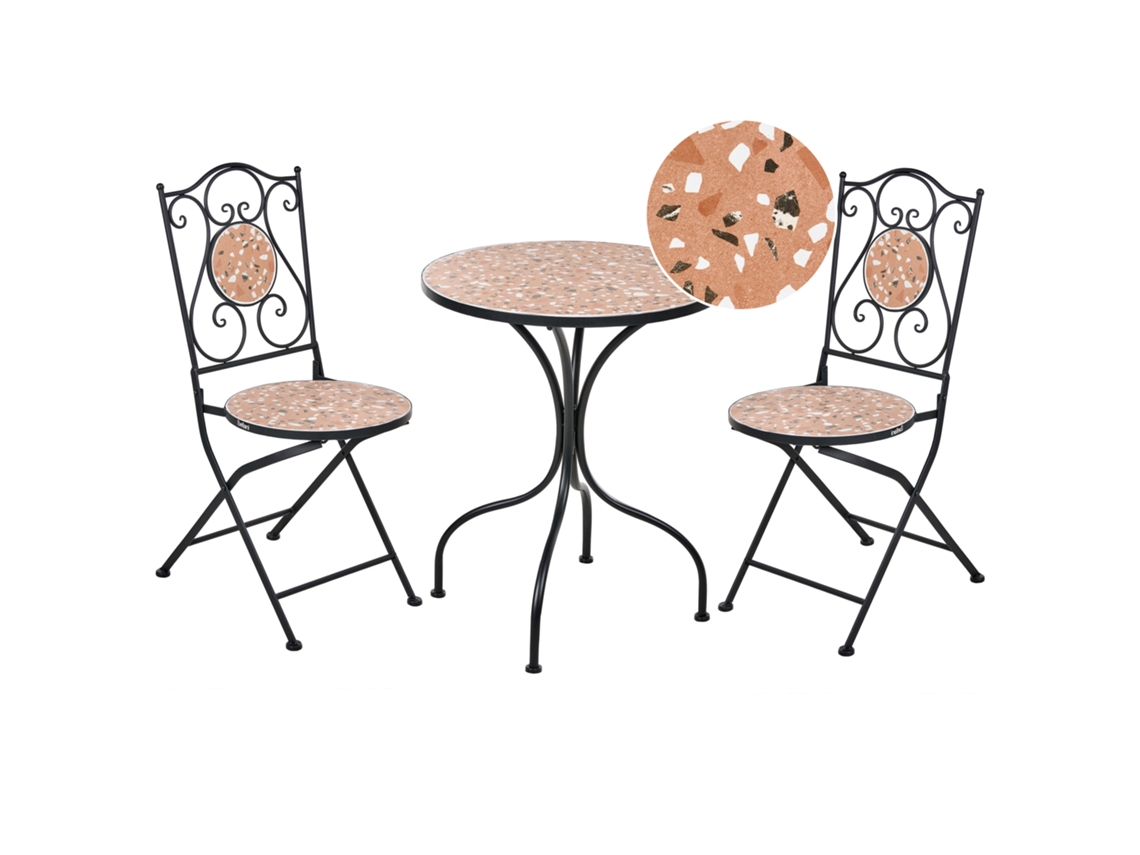 Conjunto Bistro Beliani Adrano Hierro Negro 39x47x87