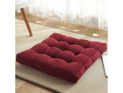Rebe-almohada De Suelo Cuadrada Para Meditación Yoga 18x18 Pulgadas Rojo Vino Almohadón De Asiento Suave Corduroy