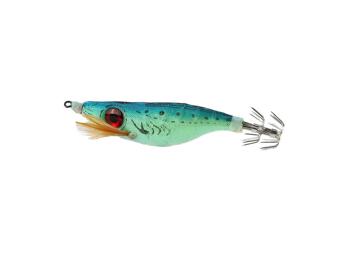Señuelo De Pesca Lifelike Para Calamar Luminous Glow In Dark Con Anzuelo, Color Azul, 9g, 10cm