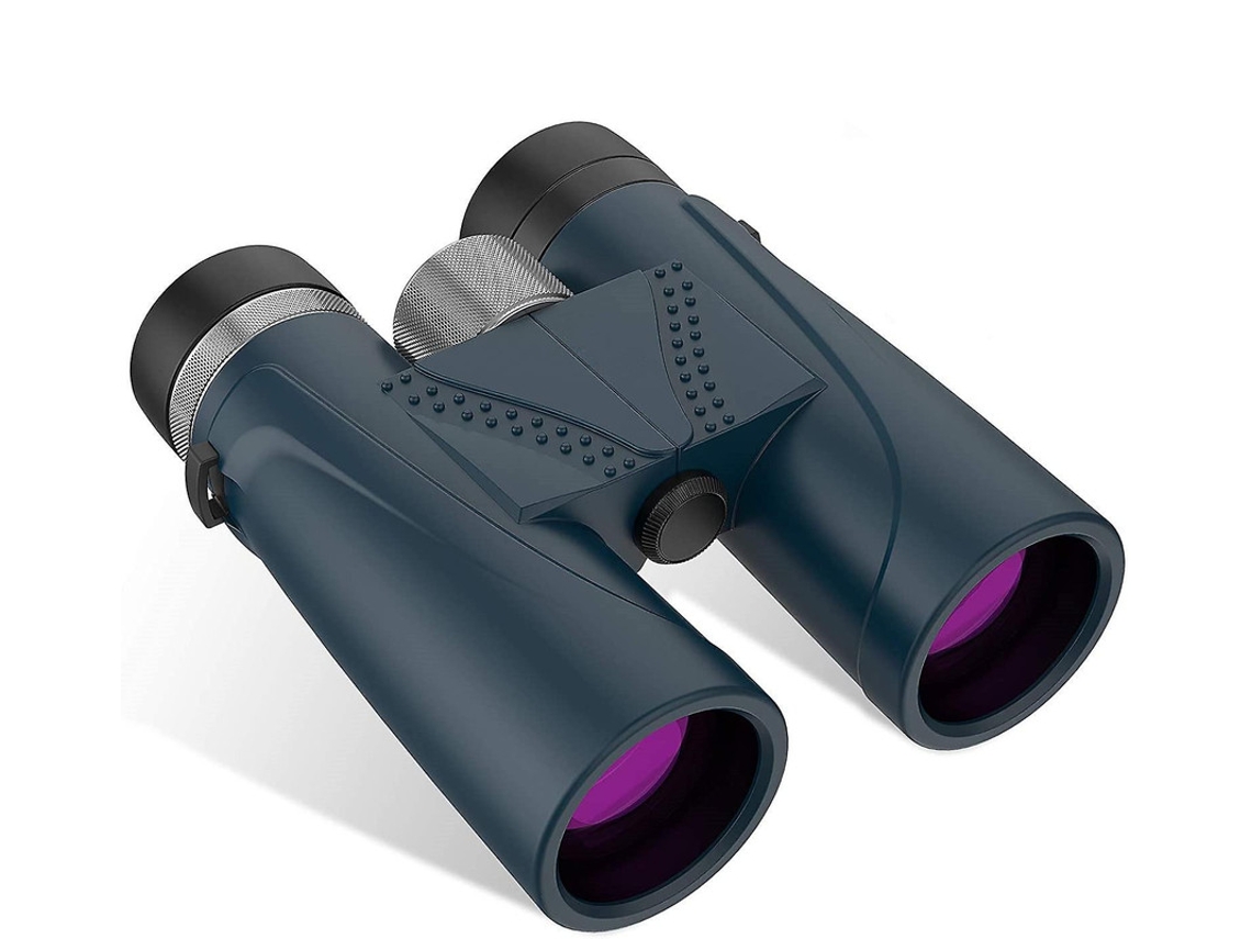 Binoculares 12x42 Bak4 Prism FMC ligeros para observación de aves, caza, viajes, deportes, azules, Yizhood