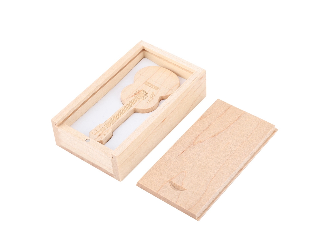 Memoria Usb 2.0 En Forma De Guitarra De Madera De 16g, Unidad Flash Para Pc