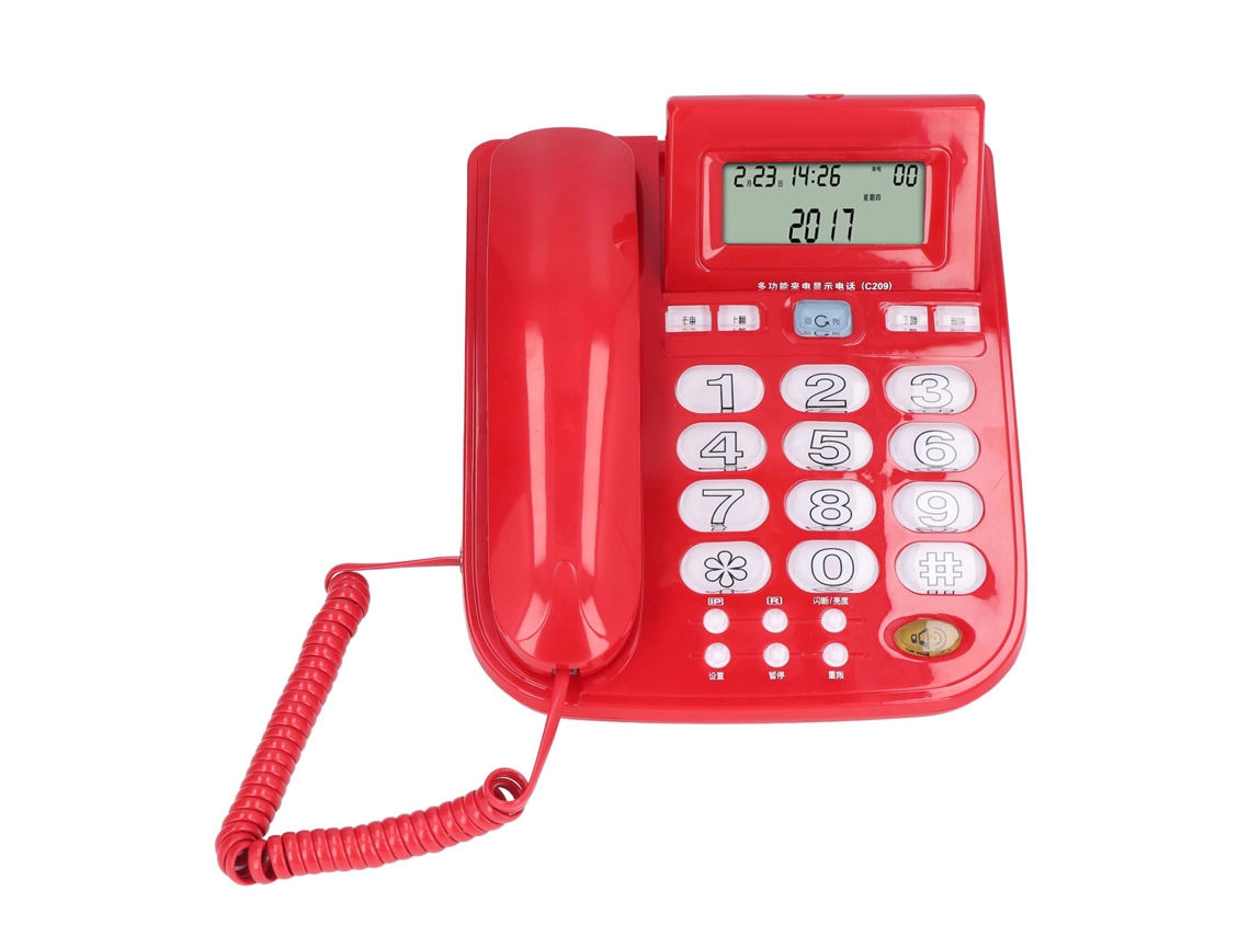 Teléfono Fijo Con Cable, Botones Iluminados, Tono De Llamada Potente Y Función R Para El Hogar Y La Oficina.