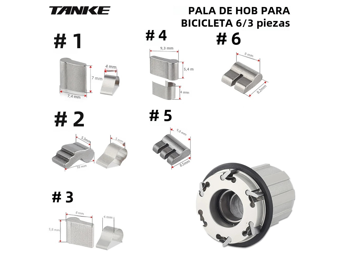 Juego de bloqueo de buje de bicicleta Tanke 3/6, garra de resorte de buje libre universal, piezas de ciclismo de carretera/MTB de acero inoxidable Vayotoy