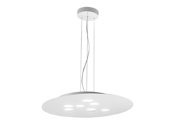 Lámpara colgante LED redonda Luna de metal blanco, 72,5 x 60 cm, 10 luces Gx53 máx. 10 x 8 W, doble emisión, IP20, bombillas excluidas, Gea Luce