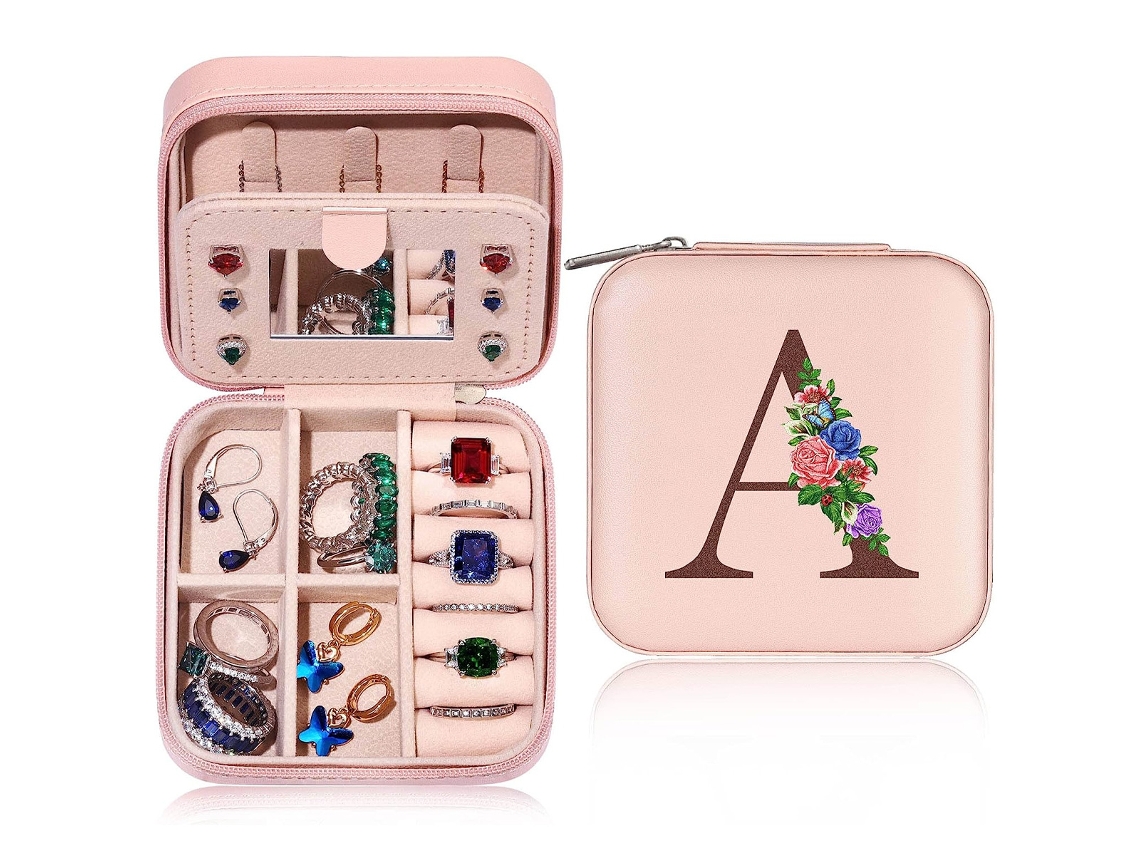 Organizador de joyería con espejo (12x12x5cm) Kofihety