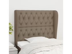 Cabecero Con Orejas De Tela Gris Taupe 103x23x118/128 Cm
