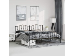 Estructura Cama Sin Colchón Con Estribo Metal Negro 183x213 Cm