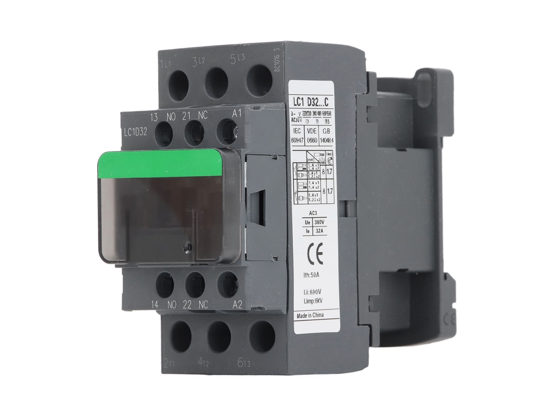 Contactor Eléctrico De 32 A Y 380 V Ca Con Bobina De Cobre Y Contactos De Aleación De Plata 1 Na 1 Nc Ac220v