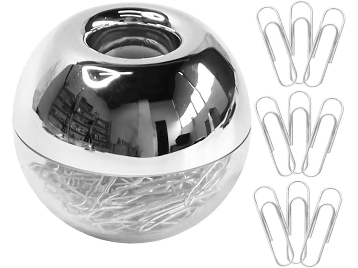 Juego De 2 Cajas Magnéticas Plateadas Con 200 Pequeños Clips Metálicos Antideslizantes.