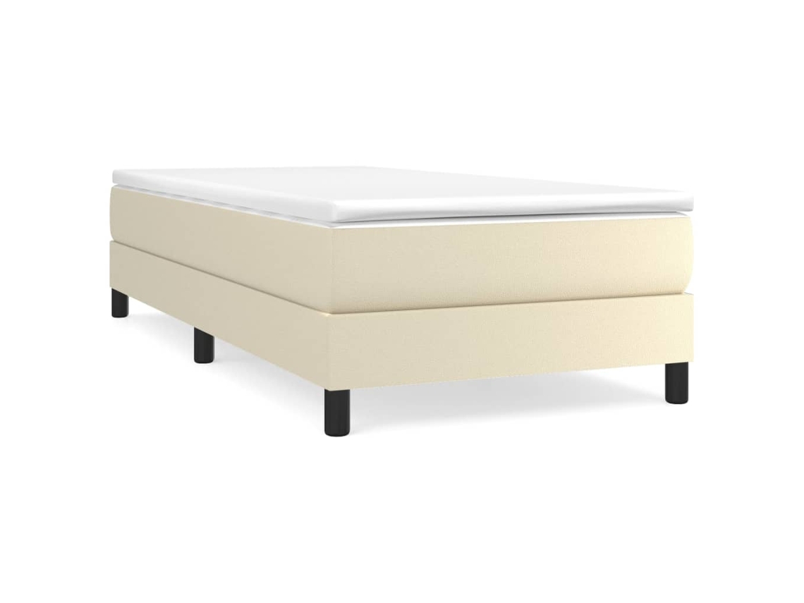 Maison Exclusive - Cama Box Spring Con Colchón Cuero Sintético Crema 100x200 Cm